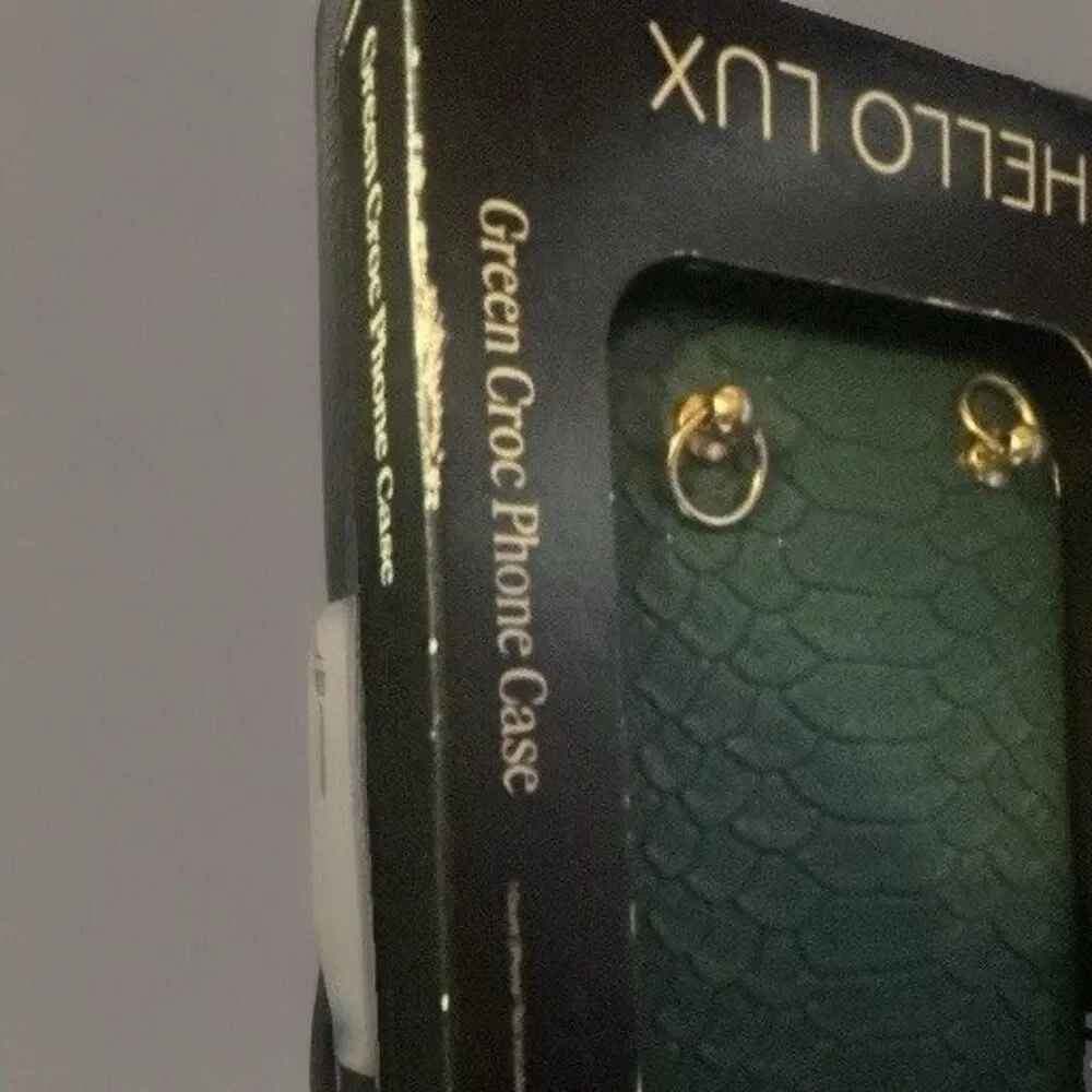 Hello Lux Green Faux Leather Croc Hard Case iPhone 11 Dual Layer Drop Protect